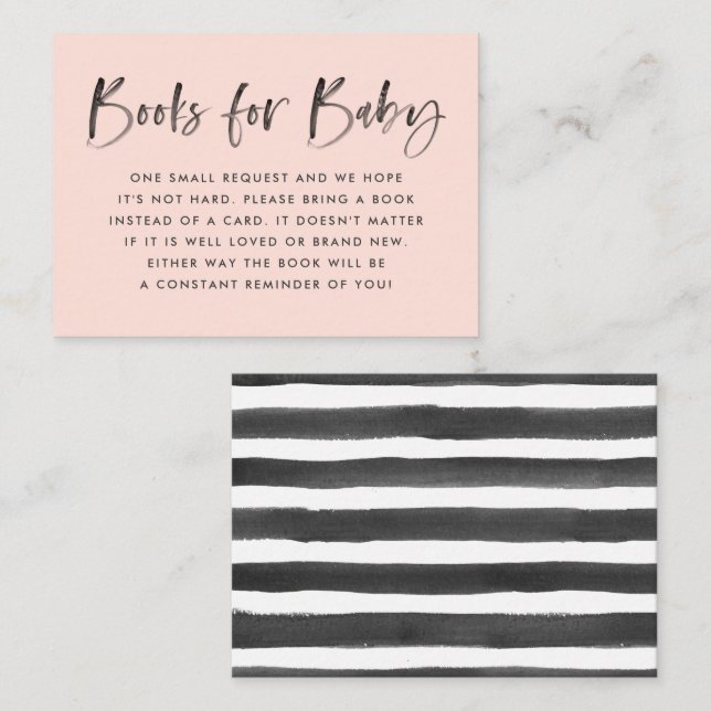 Modern Blush Baby Shower Book Request Enclosure Card (Front/Back)