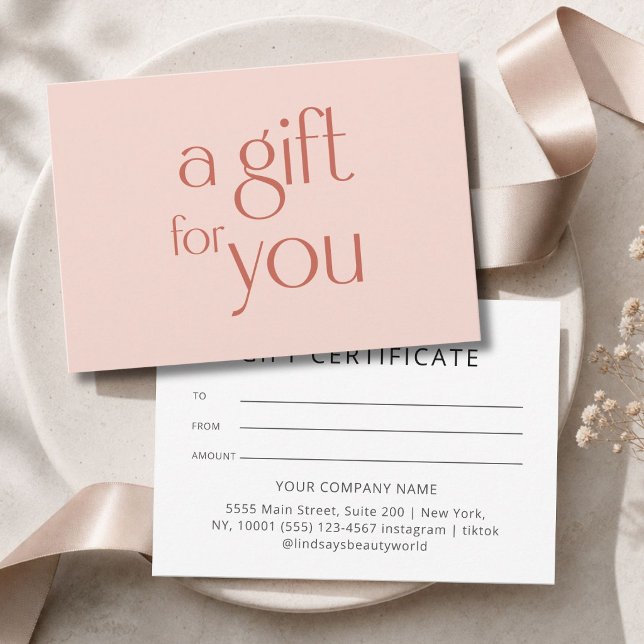  Modern Blush Beige Gift Certficate (Modern Blush Beige Gift Certficate)