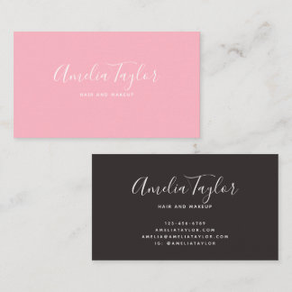 Modern blush cherry blossom business cards