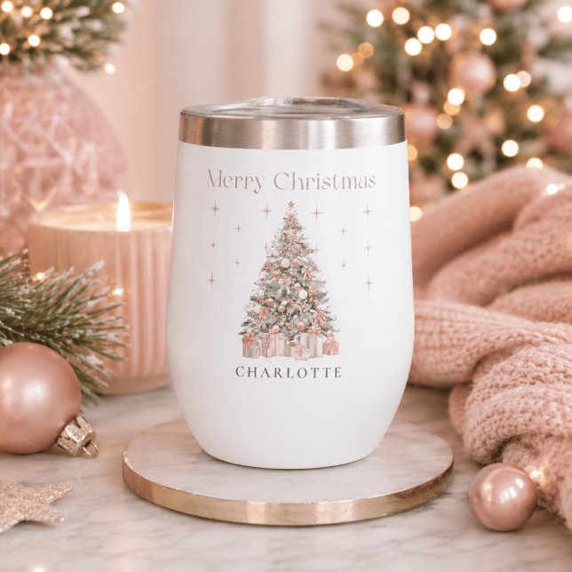 Modern Blush Christmas Tree – Personalized Holiday (Creator Uploaded)