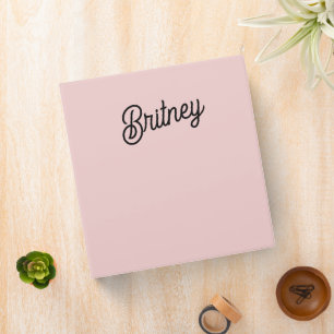 Modern Blush Dusty Pink Monogram and Name Binder
