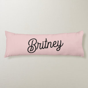 Modern Blush Dusty Pink Monogram and Name Body Pillow