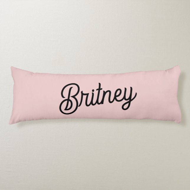 Modern Blush Dusty Pink Monogram and Name  Body Pillow (Front)