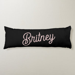 Modern Blush Dusty Pink Monogram and Name Body Pillow
