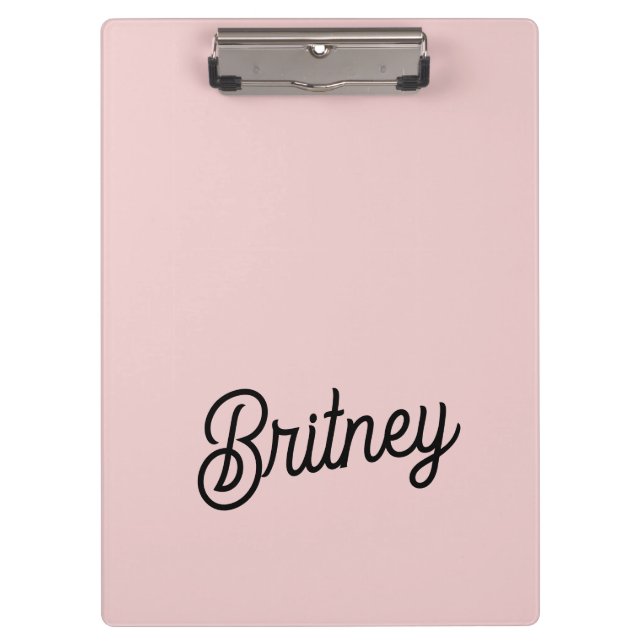 Modern Blush Dusty Pink Monogram and Name  Clipboard (Front)