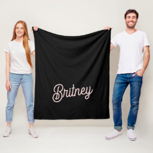 Modern Blush Dusty Pink Monogram and Name Fleece Blanket