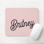 Modern Blush Dusty Pink Monogram and Name  Mouse Pad<br><div class="desc">The Modern Blush Dusty Pink Monogram and Name Mouse Pad features a chic blush dusty pink design with a personalized monogram and name in an elegant script. This mouse pad not only enhances the aesthetics of your workspace but also provides a smooth and comfortable surface for your mouse, making it...</div>