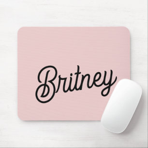 Modern Blush Dusty Pink Monogram and Name  Mouse Pad