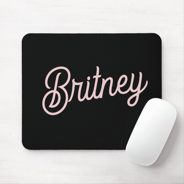 Modern Blush Dusty Pink Monogram and Name  Mouse Pad (With Mouse)