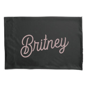 Modern Blush Dusty Pink Monogram and Name  Pillowcase