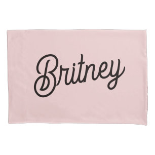 Modern Blush Dusty Pink Monogram and Name Pillowcase