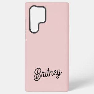 Modern Blush Dusty Pink Monogram and Name Samsung Galaxy Case