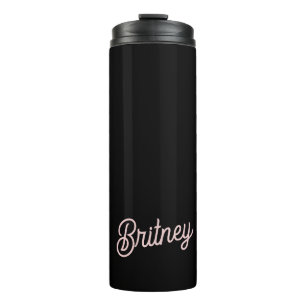 Modern Blush Dusty Pink Monogram and Name  Thermal Tumbler