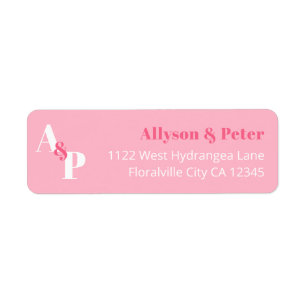 Modern Blush Et Fuchsia Typographie Retour Adresse