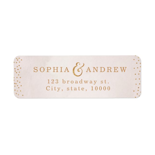 Modern blush faux glitter rose gold return address (Front)