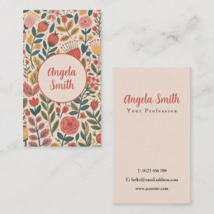 Modern Blush Floral Business Card