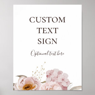 Modern Blush Floral   Cards and Gifts Custom Poster