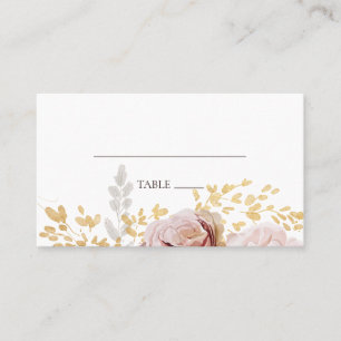 Modern Blush Floral   Flat Wedding Place Card