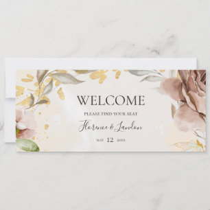 Modern Blush Floral Marble Seating Chart Header