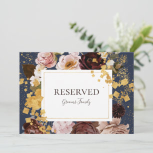 Modern Blush Floral    Navy Reserved Sign