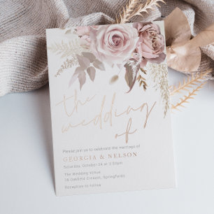 Modern Blush Floral Rose Gold The Wedding of