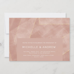 modern blush gold engagement party invitation