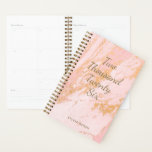 Modern Blush Gold Marble Pattern Girly Name Planner<br><div class="desc">Stay chic and organized with this modern blush gold marble pattern undated small planner, perfect for on-the-go planning! The soft blush and luxurious gold marble design adds a feminine, stylish touch, while the compact size makes it easy to carry anywhere. Personalize it with your name for a custom look, and...</div>