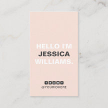 Modern Blush Grey Typo Minimalist Social Media
