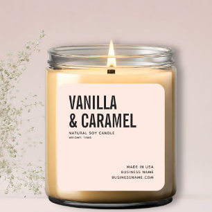 Modern blush minimalist soy candle product label