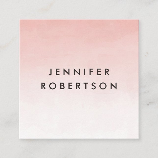 Modern Blush Ombre Watercolor | Business Card (Front)