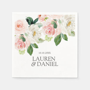 Modern Blush Personalized pink wedding monogram Napkin