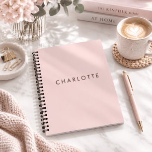 Modern Blush Personalized Spiral Notebook