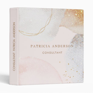Modern blush pink abstract consultant binder