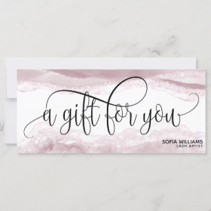 Modern Blush Pink Agate Certificate Gift Card