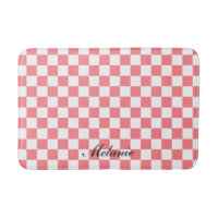 Modern Blush Pink and White Chequered