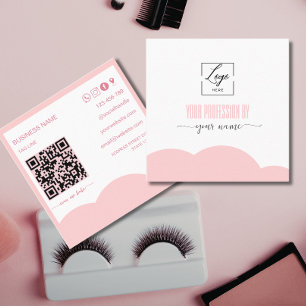 Modern Blush pink and white Logo Business Card