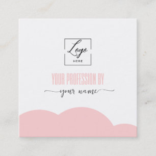 Modern Blush pink and white Logo Business Card