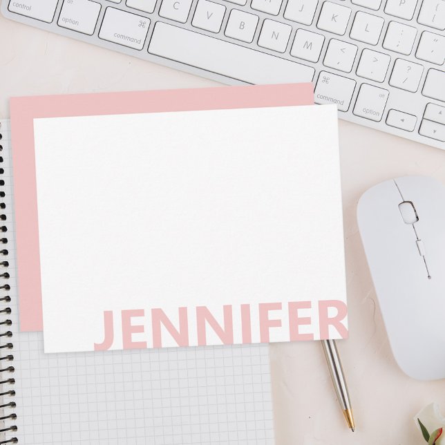 Modern Blush Pink Bold Monogram Card (Creator Uploaded)