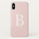 Modern Blush Pink Bold Typography Monogram Case-Mate iPhone Case<br><div class="desc">Modern Blush Pink Bold Typography Monogram iPhone Case | Add your own monogrammed initial to this customizable iPhone case. It features white bold typography with a blush pink background. This modern iPhone case will be perfect as a personalized gift. Other colours are available.</div>