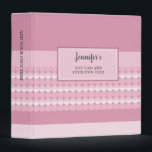Modern blush pink dots stripes pattern personal binder<br><div class="desc">Modern blush,  pink dots and stripes patterned,  personal binder for your most beautiful photos,  delicious recipes,  or... 
Personalized binder,  you can add your own name and text.</div>