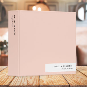 Modern Blush Pink Feminine Minimalist Simple Binder