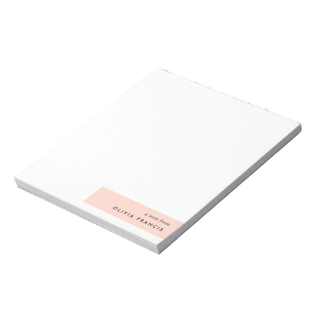 Modern Blush Pink Feminine Minimalist Simple Notepad (Rotated)