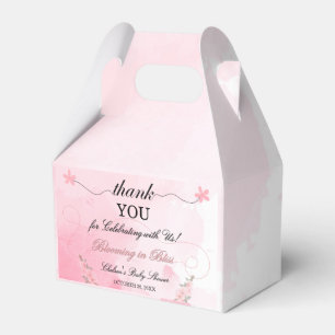 Modern Blush Pink Floral Baby Shower Thank You Favor Box