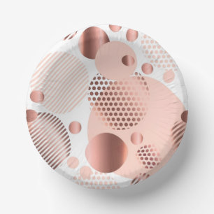 Modern Blush Pink Geometric Abstract Paper Plates 