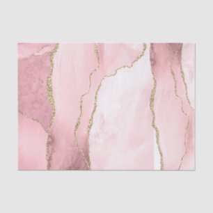 Modern Blush Pink Gold Glitter Marble Agate Geode Tissue Paper