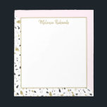 Modern Blush Pink Gold Marble Terrazzo Pattern Notepad<br><div class="desc">Modern Blush Pink Gold Marble Terrazzo Pattern Notepad</div>