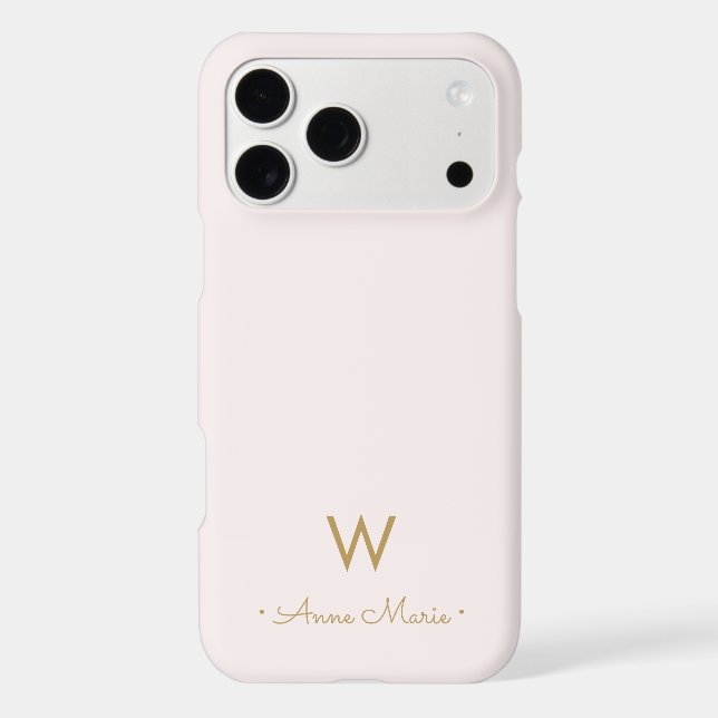 Modern Blush Pink Gold Script Monogram (Verso)