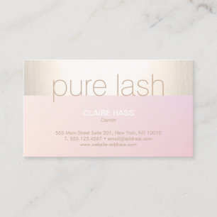 Modern Blush Pink Gold Stripe Eyelash Extensions Business Card