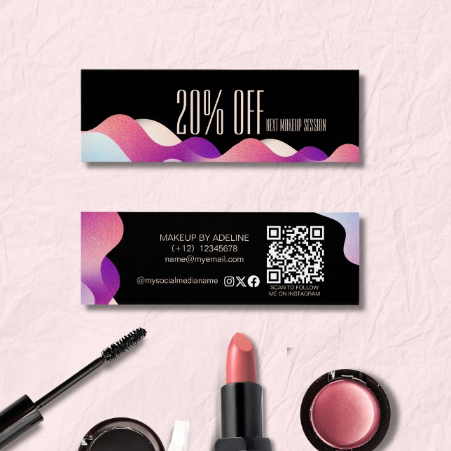 Modern Blush Pink Gradient Pattern Makeup Artist   (Creator Uploaded)