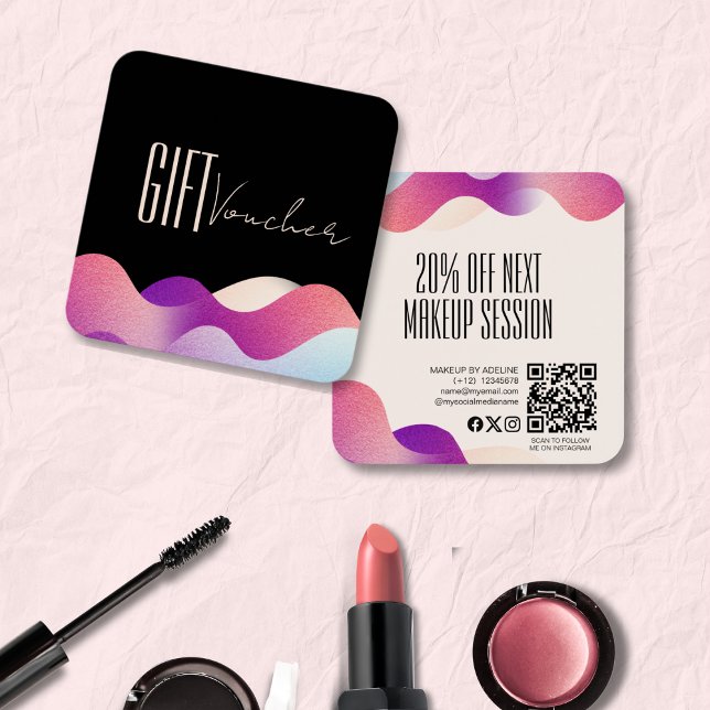Modern Blush Pink Gradient Wave Makeup Artist   (Creator Uploaded)